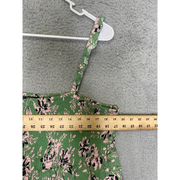 Torrid womens 3X green floral sun dress lined ruffle smocked midi lightweight - Picture 12 of 12